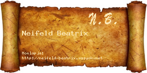Neifeld Beatrix névjegykártya